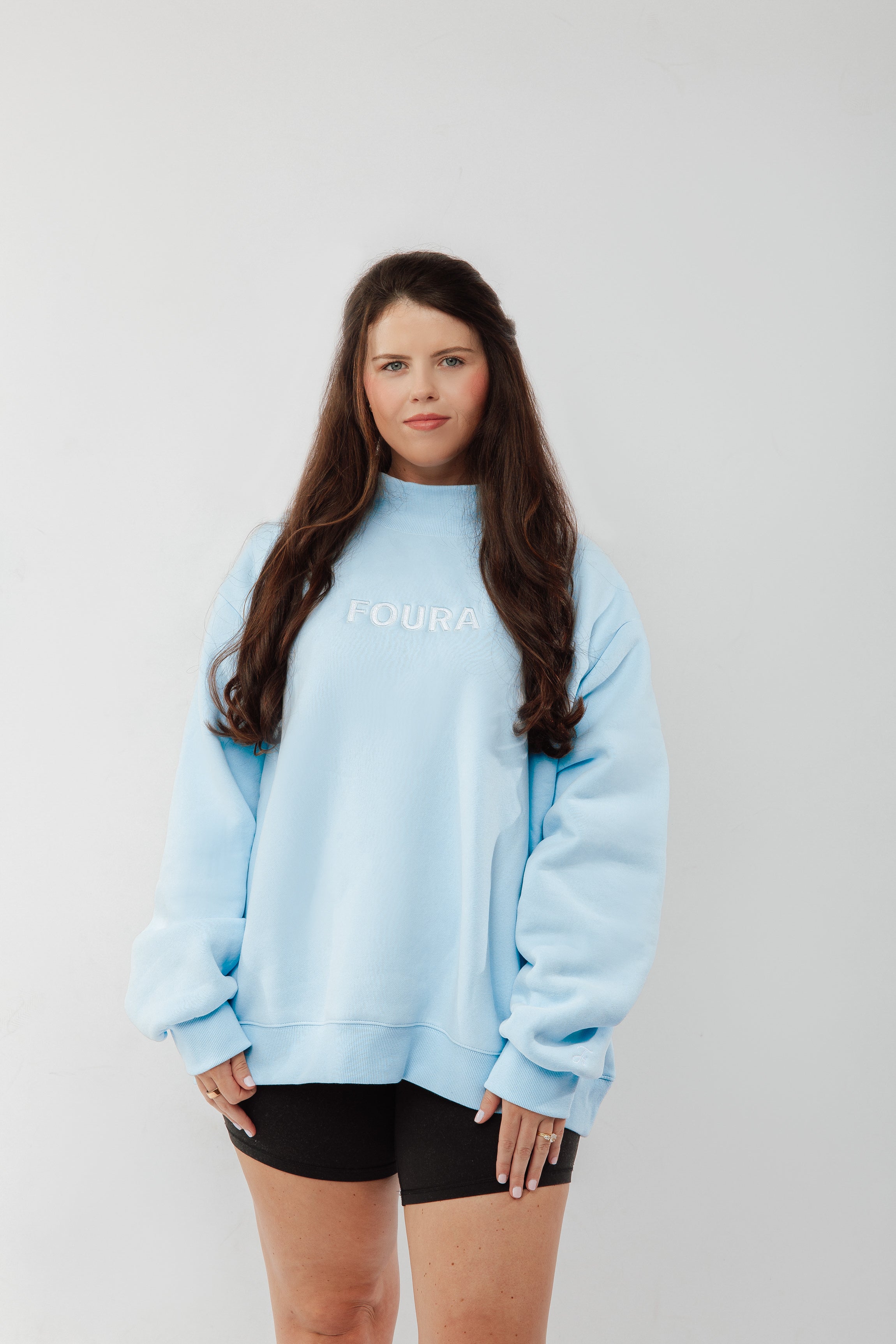 Sky Blue Mock Neck