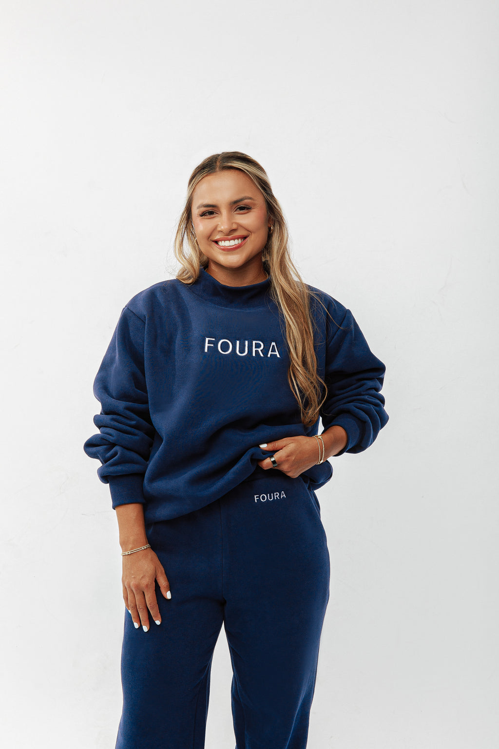 Midnight Navy Mock Neck